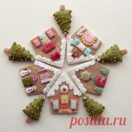 Рождественские игрушки из фетра