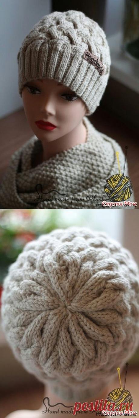 Женская шапочка, связанная аранским узором — Рукоделие