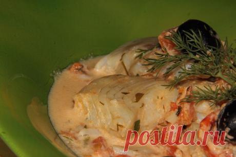 Нежная рыба под чесночным соусом