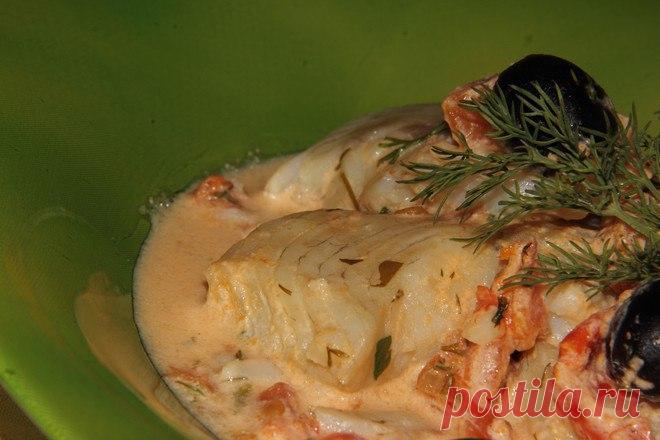 Нежная рыба под чесночным соусом