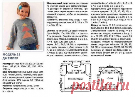 Детский свитер спицами для девочки (мастер-класс)