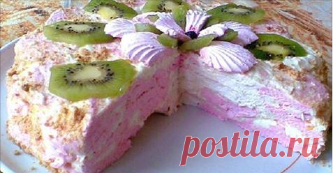 Невероятно вкусный торт без выпечки из зефира