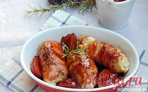 Куриные рулетики в беконе со сливовым соусом | Кулинарные рецепты от «Едим дома!»