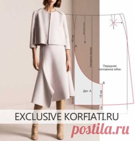 Выкройка шерстяной юбки от Школы шитья Анастасии Корфиати