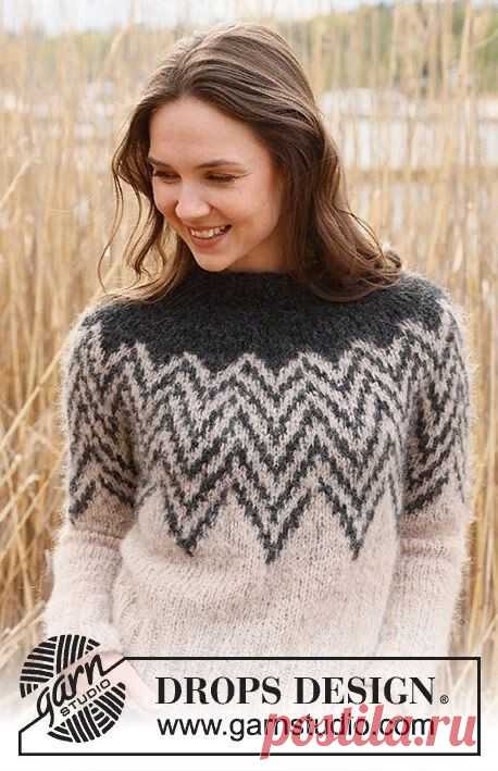 🦋🌶 Джемпер с круглой жаккардовой кокеткой
Ддемпер от Дропс «Inverted Peaks Sweater»