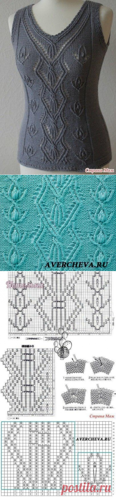 Красивый узор спицами