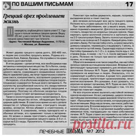 Орех грецкий продлевает жизнь