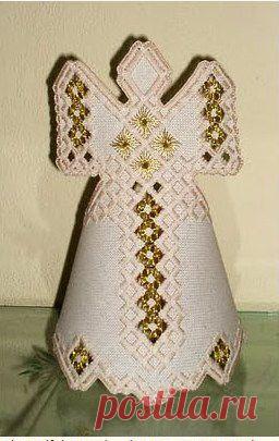 Два ангела / Вышивка / Хардангер