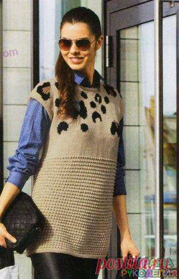 Туника с леопардовым узором и шарф-петля