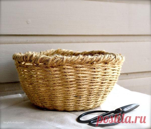 Мастер-класс. Плетение корзинки из толстого шпагата своими руками