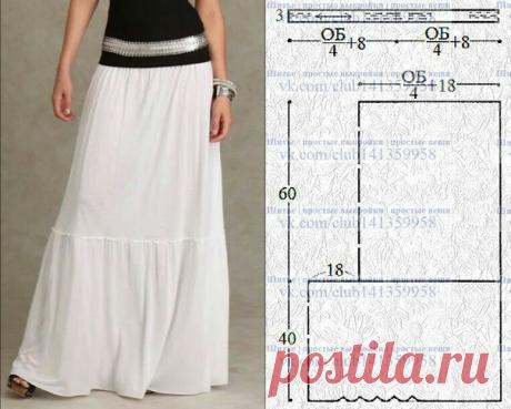 Юбка макси с широкой оборкой и поясом на резинке.
#простыевыкройки #простыевещи #шитье #юбка #выкройка