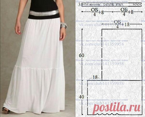 Юбка макси с широкой оборкой и поясом на резинке.
#простыевыкройки #простыевещи #шитье #юбка #выкройка