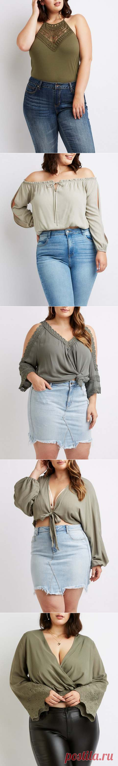 Топы и блузы для полных девушек и женщин в стиле бохо-шик весна-лето 2018 (90 фото)