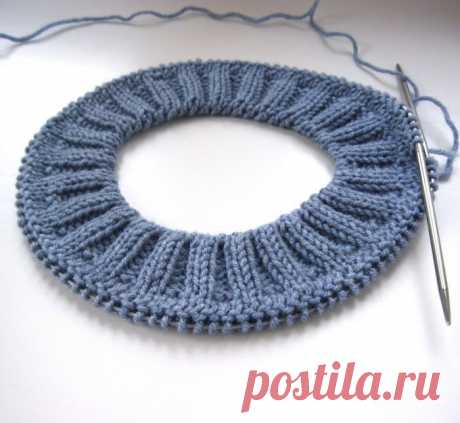 Имитация пришивной горловины. Мастеркласс
Вяжем горловину до необходимой высоты, затем переходим к имитации пришивной горловины.
Ряд 1: вяжем все петли лицевыми петлями.
Ряд 2: *1 лиц., 1 изнаночная из протяжки, повторять от * до конца ряда.
Ряд 3: *1 петлю снять как лицевую, нить за работой, 1 изн., повторять от * до конца ряда.
Ряд 4: *1 лиц., 1 петлю снять как изнаночную, нить перед работой, повторять от * до конца ряда.
Ряд 5: *1 петлю снять как лицевую, нить за работо...