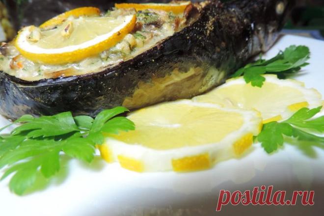 Фаршированная запеченная скумбрия 