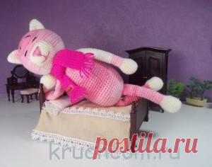 Яркий вязаный котик | Вязание крючком, бесплатная схема, фото