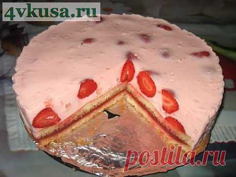 Йогуртовый торт с клубникой (торт без выпечки). Фоторецепт. | 4vkusa.ru