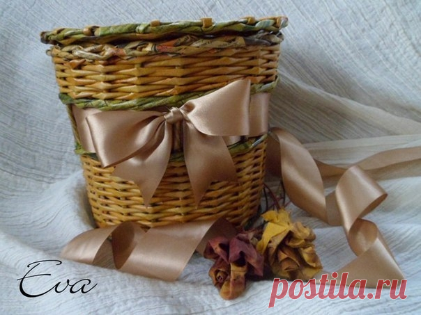 Плетем корзинки из газетных трубочек