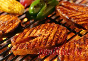 Семга на гриле