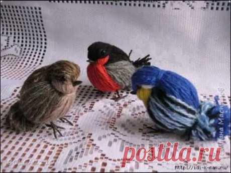 Как сделать красивую птичку из ниток.How to make a beautiful bird of thread - YouTube