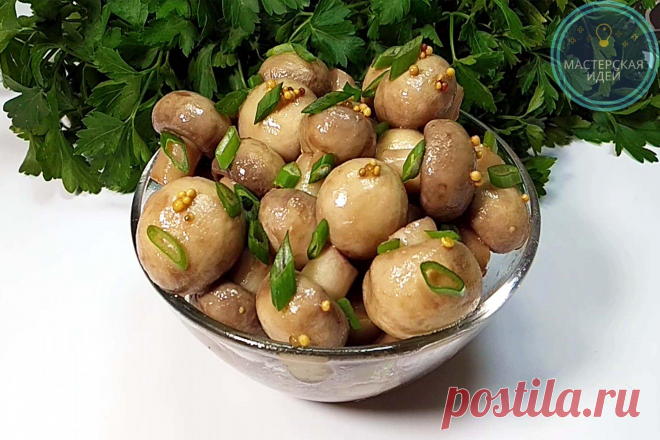 Быстрые маринованные шампиньоны (простой рецепт) | Мастерская идей | Пульс Mail.ru Маринованные грибы быстро и просто