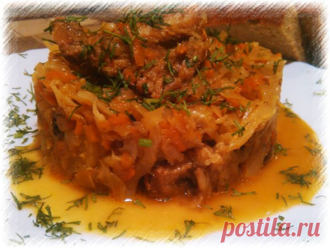 Капуста тушеная с ребрышками рецепт