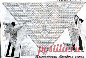 Белая шаль с жучками |  Шали, палантины и шарфы