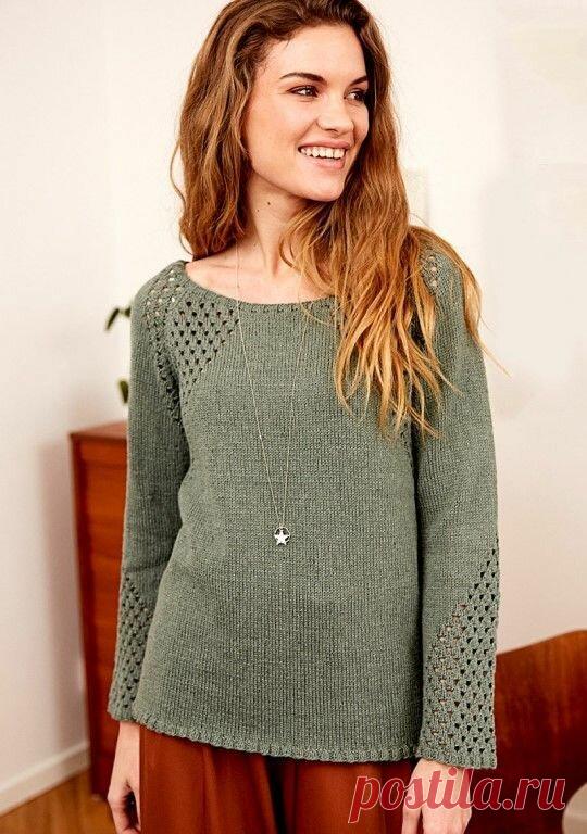 Элегантный и лаконичный джемпера, пуловер структурным узором спицами/ схемы + описание. | Вязание