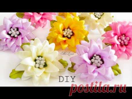 РЕЗИНКИ ДЛЯ ВОЛОС, МК / DIY Scrunchy with Kanzashi flowers
