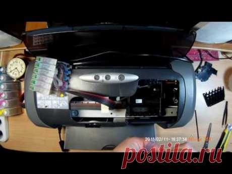 Замена головки принтера Epson R200 - YouTube