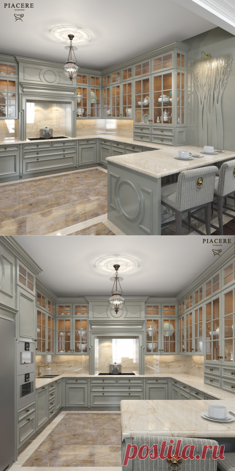Серая кухня. Простая роскошь. - Piacere-Interiors