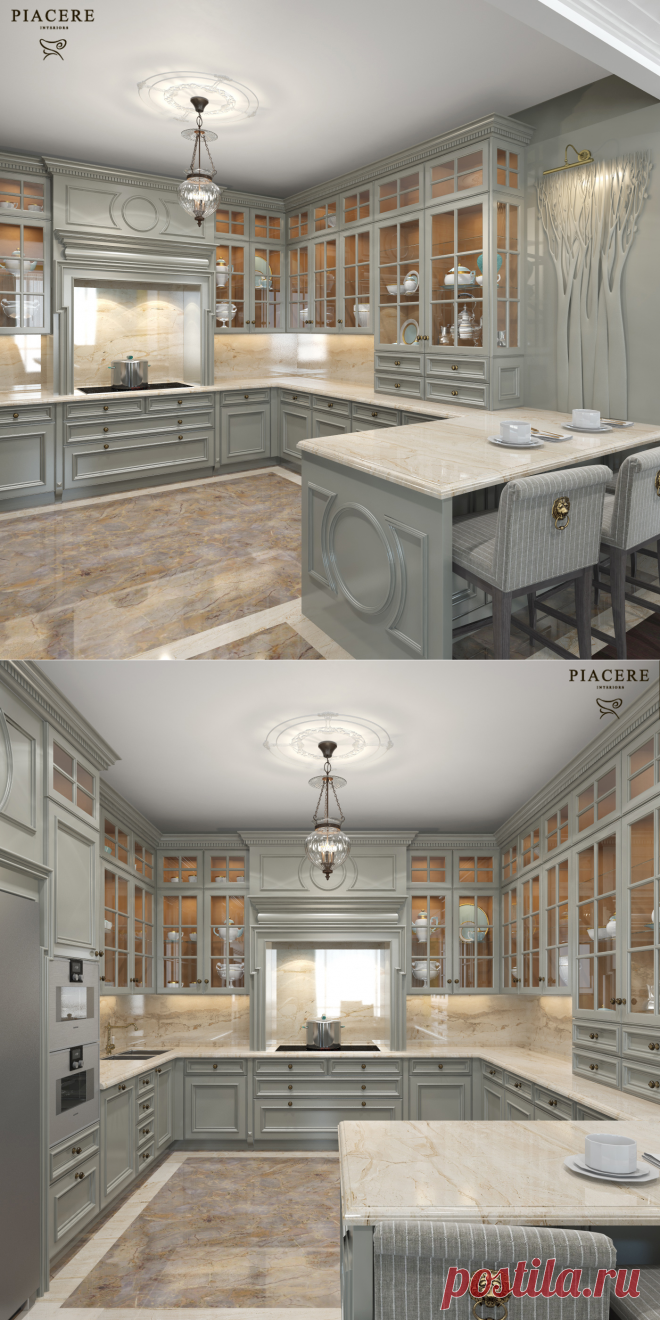 Серая кухня. Простая роскошь. - Piacere-Interiors