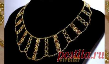 Sparkly Gold Beaded Necklace. 3D Tutorial