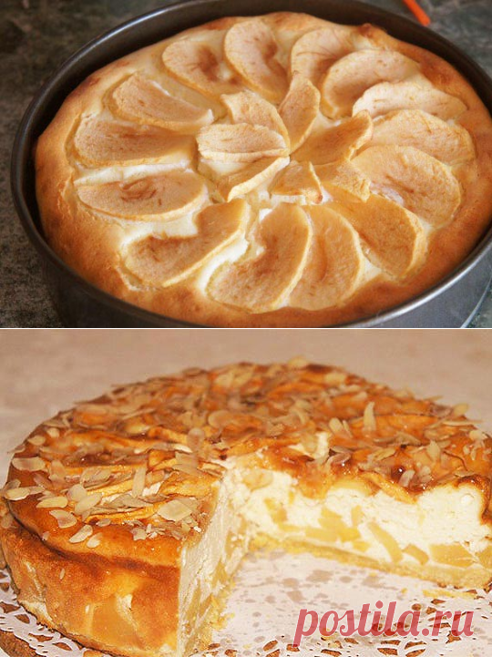 Яблочный пирог с творожным суфле