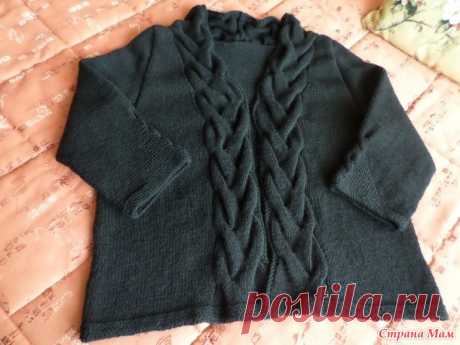 Черный жакет с планками-косами. - Вязание - Страна Мам