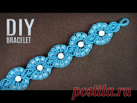 Beaded Flowers Macramé Bracelet Tutorial - Macrame School