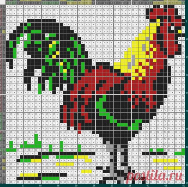 #рисункипоклеточкам #схема #вышивка #досуг #японскиекроссворды #киберкрот #цветные #петух

Автор рисунка: И. Половцева (г. Ростов-на-Дону) 
Сборник цветных як №40, 2017 кроссворд №9