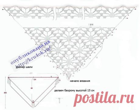Вязаная шаль из ромашек (два варианта) - вязание крючком на kru4ok.ru
