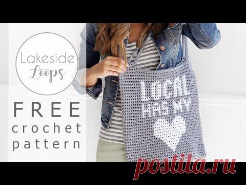 'Local Has My Heart' Market Bag FREE Crochet Pattern Video Tutorial