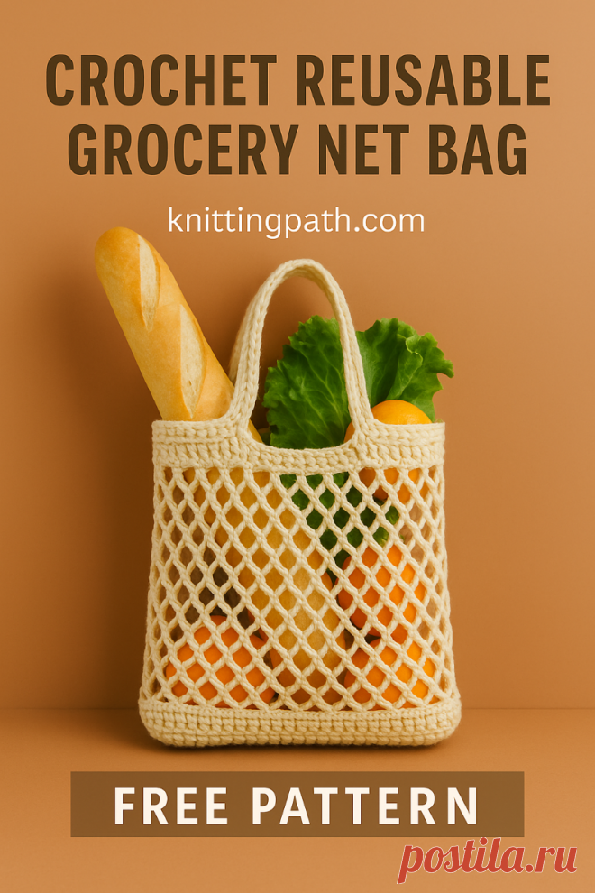 Crochet Reusable Grocery Net Bag