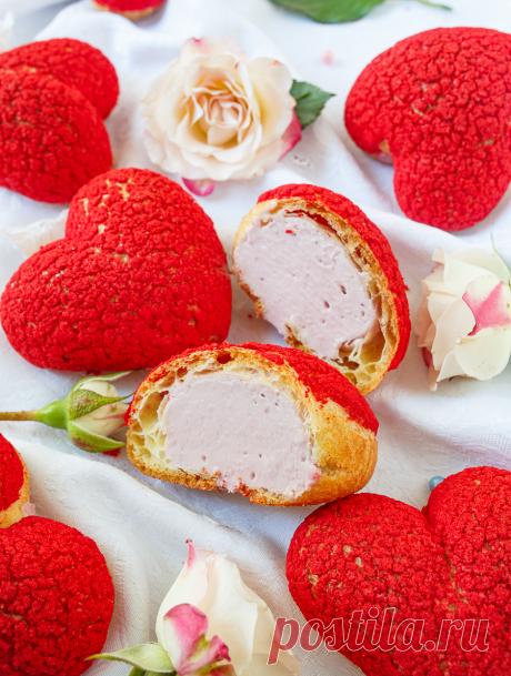 Рецепт Шу “Малиновые сердечки” с фото пошагово на Вкусном Блоге