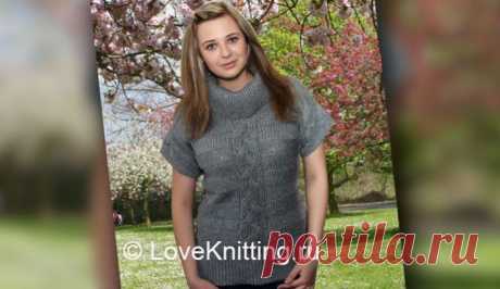 Пуловер c коротким рукавом | Loveknitting.ru