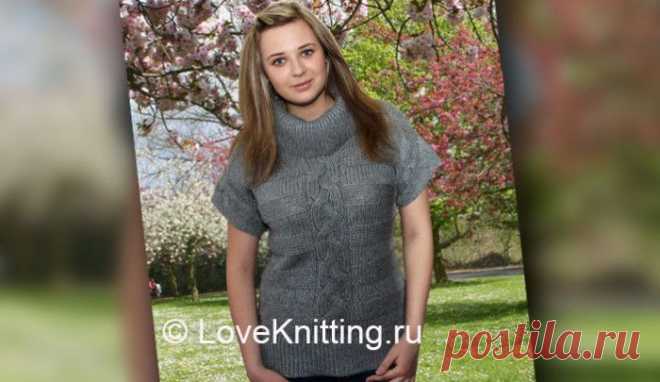 Пуловер c коротким рукавом | Loveknitting.ru
