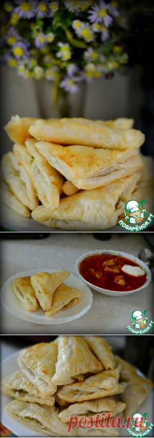 Слоечки с чесночной начинкой - кулинарный рецепт