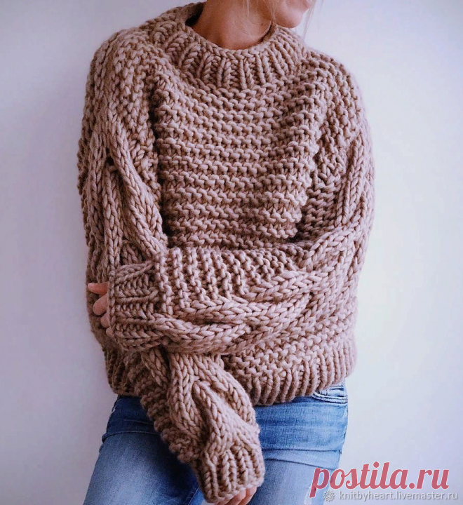 Чем проще, тем моднее. Будем вязать свитера платочной вязкой. Она рулит. | Вяжем-повяжем... | Яндекс Дзен