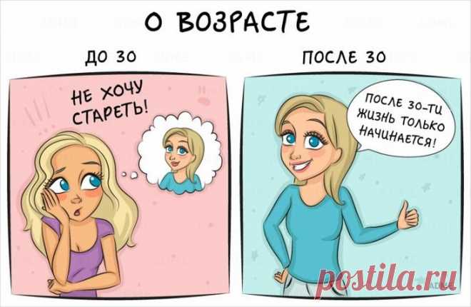 Забавные картинки, как выглядит жизнь до и после 30 лет