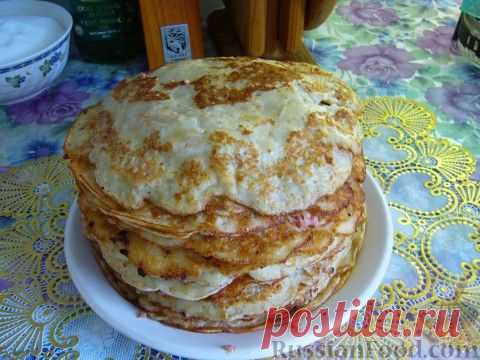 Рецепт: Луковый блинный пирог на RussianFood.com