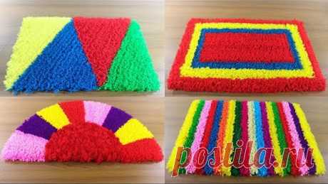 ৫ টি পাপোশ আইডিয়া 🚗 5 Creative Doormat Ideas From Wool 🌸 Make Doormat at Home !