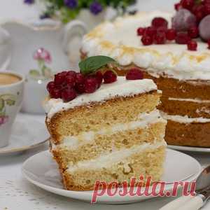 Карамельный шифоновый бисквит - кулинарный рецепт