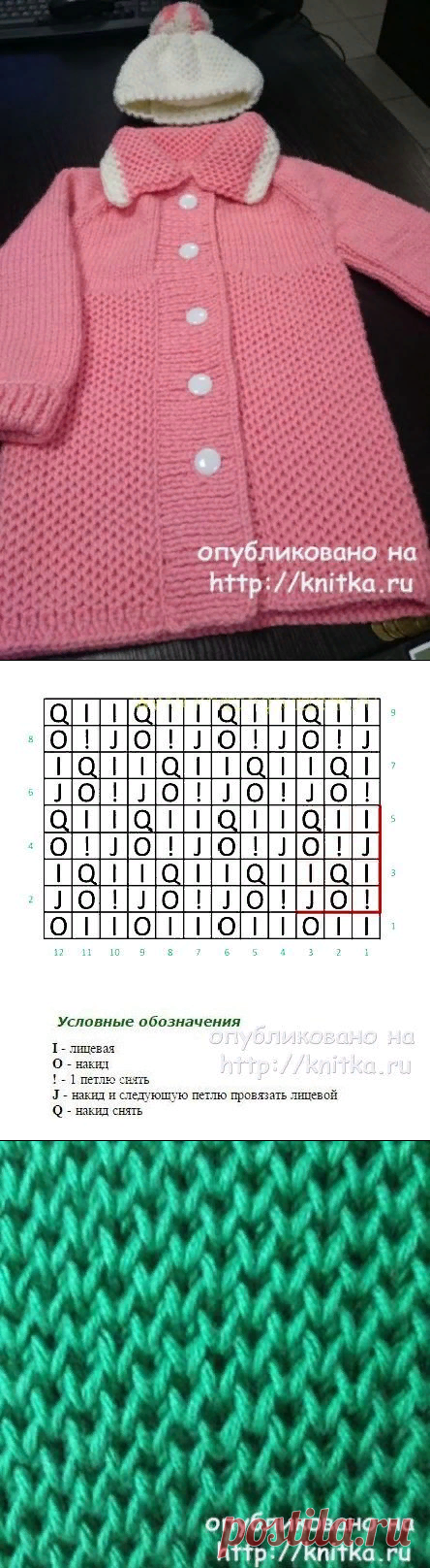 Пальто для девочки спицами. Работа Ольги Ярославской, Вязание для детей